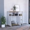 Tuhome Paprika Kitchen Cart, Four Casters, Four Open Shelves, Double Door Cabinet, Light Oak/White MDB7166 - alternate 1
